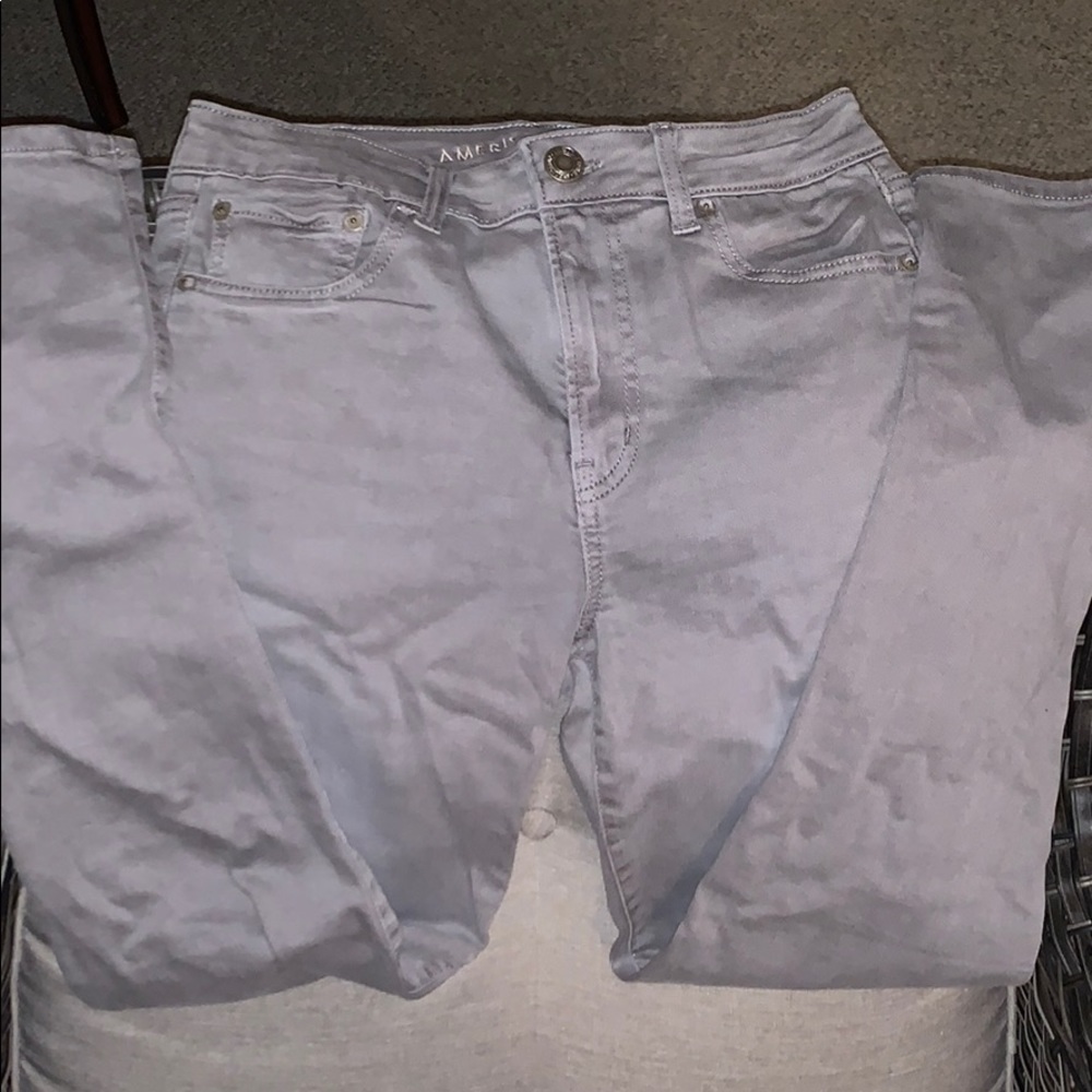 AE grey skinny jeans